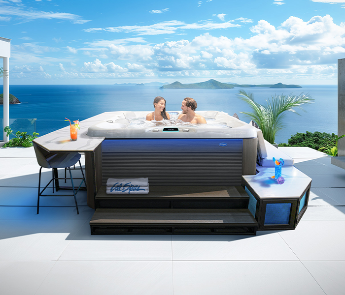 Calspas hot tub being used in a family setting - Saskatoon